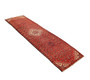 Hamadan Persian Rug 10x2 ft - Semi Antique Afshan Red, Blue Hand Knotted | detail view | SKU 110223