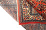 Sarouk Persian Rug 10x4 ft - Semi Antique Medallion Red, Blue Hand Knotted | side view | SKU 110224