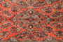 Sarouk Persian Rug 10x4 ft - Semi Antique Medallion Red, Blue Hand Knotted | back view | SKU 110224