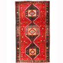 Lori Persian Rug 10x5 ft - Semi Antique Geometric Red, Brown Hand Knotted | front view | SKU 110225