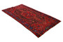 Zanjan Persian Rug 9'3" x 4'9" - Semi Antique Medallion Navy Blue, Crimson Hand Knotted | detail view | SKU 110226