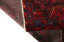 Zanjan Persian Rug 9x4 ft - Semi Antique Medallion Toranj, Herati Mahi Dark Red, Navy Blue, Crimson Hand Knotted | full view | SKU 110226