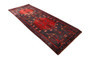 Lori Persian Rug 13'3" x 4'10" - Semi Antique Geometric Red, Brown Hand Knotted | detail view | SKU 110227