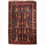 Kurdish Persian Rug 8'0" x 5'1" - Semi Antique Medallion Red, Blue Hand Knotted | front view | SKU 110228