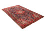Jozan Persian Rug 9'6" x 5'10" - Semi Antique Medallion Red, Blue Hand Knotted | detail view | SKU 110230