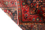 Jozan Persian Rug 9'6" x 5'10" - Semi Antique Medallion Red, Blue Hand Knotted | corner detail | SKU 110230