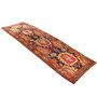 Sarab Persian Rug 12x3 ft - Semi Antique Medallion (Toranj), Herati (Mahi) Madder Red, Rust Red, Camel Hand Knotted | back view | SKU 110232