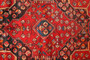 Zanjan Persian Rug 7x4 ft - Semi Antique Medallion Navy Blue, Crimson Hand Knotted | back view | SKU 110237