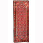 Farahan Persian Rug 10'4" x 3'7" - Semi Antique Medallion Red, Green Hand Knotted | front view | SKU 110239