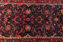 Mahal Persian Rug 10'12" x 3'7" - Semi Antique Medallion Ivory, Pink Hand Knotted | side view | SKU 110240