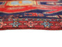 Zanjan Persian Rug 9'10" x 4'11" - Semi Antique Medallion Navy Blue, Crimson Hand Knotted | pile detail | SKU 110241
