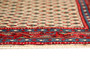 Arak Persian Rug 14x2 ft - Semi Antique Herati (Mahi), Diamond Lattice Cream, Crimson, Navy Blue Hand Knotted | corner detail | SKU 110244