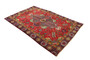 Tabriz Persian Rug 6'3" x 4'3" - Semi Antique Medallion Red, Cream Hand Knotted | detail view | SKU 110245