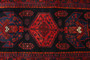 Bijar Persian Rug 7x3 ft - Semi Antique Medallion (Toranj), Geometric Madder Red, Navy Blue, Black Hand Knotted | back view | SKU 110250