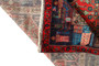 Nahavand Persian Rug 10'2" x 4'11" - Semi Antique Medallion Navy Blue, Red Hand Knotted | corner detail | SKU 110251