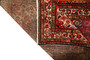 Farahan Persian Rug 10x3 ft - Semi Antique Medallion (Toranj), Herati (Mahi) Madder Red, Cream, Navy Blue Hand Knotted | side view | SKU 110252