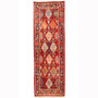 Hamadan Persian Rug 10x3 ft - Semi Antique Afshan (All-Over), Shah Abbasi Madder Red, Cream, Navy Blue Hand Knotted | front view | SKU 110287