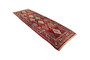 Hamadan Persian Rug 10'9" x 3'7" - Semi Antique Afshan Red, Blue Hand Knotted | detail view | SKU 110287