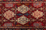 Hamadan Persian Rug 10'9" x 3'7" - Semi Antique Afshan Red, Blue Hand Knotted | side view | SKU 110287