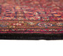 Zanjan Persian Rug 10'2" x 5'11" - Semi Antique Medallion Navy Blue, Crimson Hand Knotted | corner detail | SKU 110291