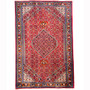 Zanjan Persian Rug 10x6 ft - Semi Antique Medallion Toranj, Herati Mahi Madder Red, Navy Blue, Ivory Hand Knotted | front view | SKU 110292