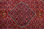 Zanjan Persian Rug 10'0" x 6'9" - Semi Antique Medallion Navy Blue, Crimson Hand Knotted | side view | SKU 110292