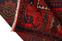 Zanjan Persian Rug 8'3" x 4'7" - Semi Antique Medallion Navy Blue, Crimson Hand Knotted | pile detail | SKU 110294