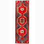 Ardabil Persian Rug 8'10" x 2'9" - Semi Antique Medallion Turquoise, White Hand Knotted | front view | SKU 110295