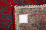 Zanjan Persian Rug 10'2" x 3'7" - Semi Antique Medallion Navy Blue, Crimson Hand Knotted | pile detail | SKU 110299