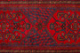 Zanjan Persian Rug 10'2" x 3'7" - Semi Antique Medallion Navy Blue, Crimson Hand Knotted | back view | SKU 110299