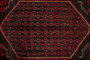 Bijar Persian Rug 12x4 ft - Semi Antique Medallion (Toranj), Geometric Dark Red, Navy Blue, Black Hand Knotted | back view | SKU 110301