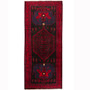 Bijar Persian Rug 13'0" x 5'2" - Semi Antique Medallion Crimson, Navy Blue Hand Knotted | front view | SKU 110302