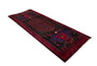 Bijar Persian Rug 13x5 ft - Semi Antique Medallion Crimson, Navy Blue Hand Knotted | detail view | SKU 110304