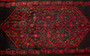 Bijar Persian Rug 12'2" x 4'11" - Semi Antique Medallion Crimson, Navy Blue Hand Knotted | side view | SKU 110305