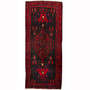 Bijar Persian Rug 12'2" x 5'1" - Semi Antique Medallion Crimson, Navy Blue Hand Knotted | front view | SKU 110306