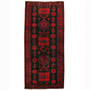 Bijar Persian Rug 11'8" x 5'4" - Semi Antique Medallion Crimson, Navy Blue Hand Knotted | front view | SKU 110309