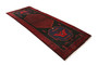 Bijar Persian Rug 13'1" x 5'0" - Semi Antique Medallion Crimson, Navy Blue Hand Knotted | detail view | SKU 110311