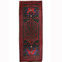 Bijar Persian Rug 14'2" x 5'1" - Semi Antique Medallion Crimson, Navy Blue Hand Knotted | front view | SKU 110315