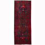 Bijar Persian Rug 13x4 ft - Semi Antique Medallion (Toranj), Geometric Dark Red, Navy Blue, Black Hand Knotted | front view | SKU 110322