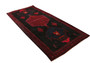 Bijar Persian Rug 13'4" x 4'10" - Semi Antique Medallion Crimson, Navy Blue Hand Knotted | detail view | SKU 110322