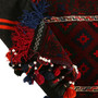 Shiraz Persian Rug 3'11" x 2'2" - Semi Antique Geometric Blue, Red Hand Knotted | detail view | SKU 110328
