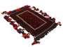Shiraz Persian Rug 3x2 ft - Semi Antique Geometric, Diamond Lattice Dark Red, Maroon, Black Hand Knotted | full view | SKU 110329