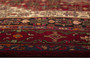Senneh Persian Rug 10'6" x 5'3" - Semi Antique Medallion Crimson, Navy Blue Hand Knotted | full view | SKU 110331