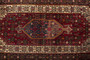 Senneh Persian Rug 10'6" x 5'3" - Semi Antique Medallion Crimson, Navy Blue Hand Knotted | back view | SKU 110331