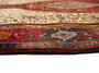Senneh Persian Rug 13x5 ft - Semi Antique Medallion (Toranj), Herati (Mahi) Madder Red, Cream, Navy Blue Hand Knotted | side view | SKU 110334