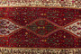 Senneh Persian Rug 13'5" x 5'0" - Semi Antique Medallion Crimson, Navy Blue Hand Knotted | back view | SKU 110334