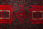 Senneh Persian Rug 11'2" x 4'9" - Semi Antique Medallion Crimson, Navy Blue Hand Knotted | back view | SKU 110340