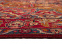 Senneh Persian Rug 10'0" x 5'2" - Semi Antique Medallion Crimson, Navy Blue Hand Knotted | pile detail | SKU 110343