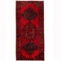 Bijar Persian Rug 9x4 ft - Semi Antique Medallion Crimson, Navy Blue Hand Knotted | front view | SKU 110344