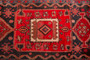 Bijar Persian Rug 8'6" x 3'11" - Semi Antique Medallion Crimson, Navy Blue Hand Knotted | full view | SKU 110348